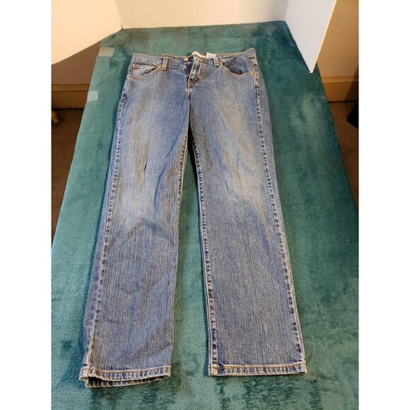 Levis Jeans Size 10 Short Womens Blue Stretch Denim Pants Mid Rise Straight - Picture 1 of 13